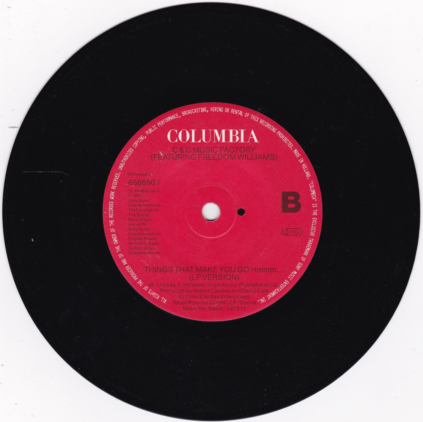 C+C Music Factory - Things That Make You Go Hmmm... (Columbia 1991) 7" vinyl single G+/-