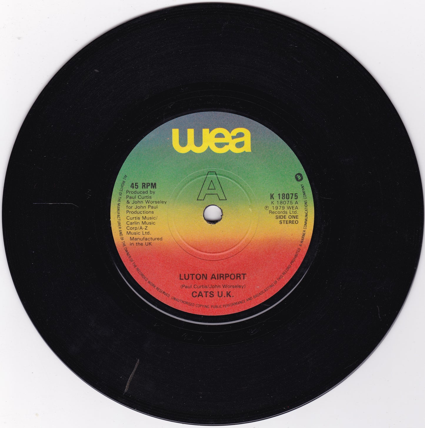 Cats U.K.- Luton Airport (WEA 1979) 7" vinyl single G+/-