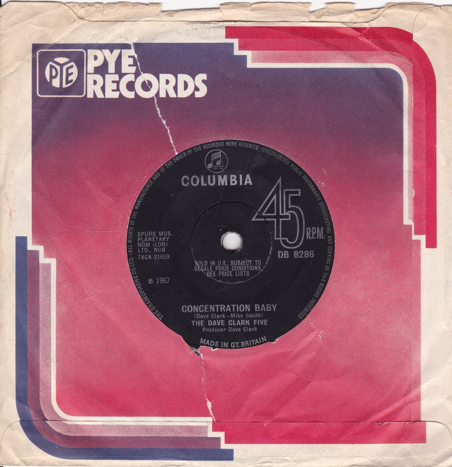 The Dave Clark Five ‎– Everybody Knows (Columbia 1967) 7" vinyl single G+/-