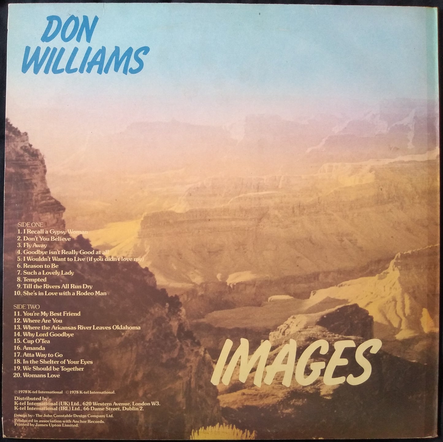 Don Williams – Images (K-Tel 1978) 12" vinyl LP VG/VG