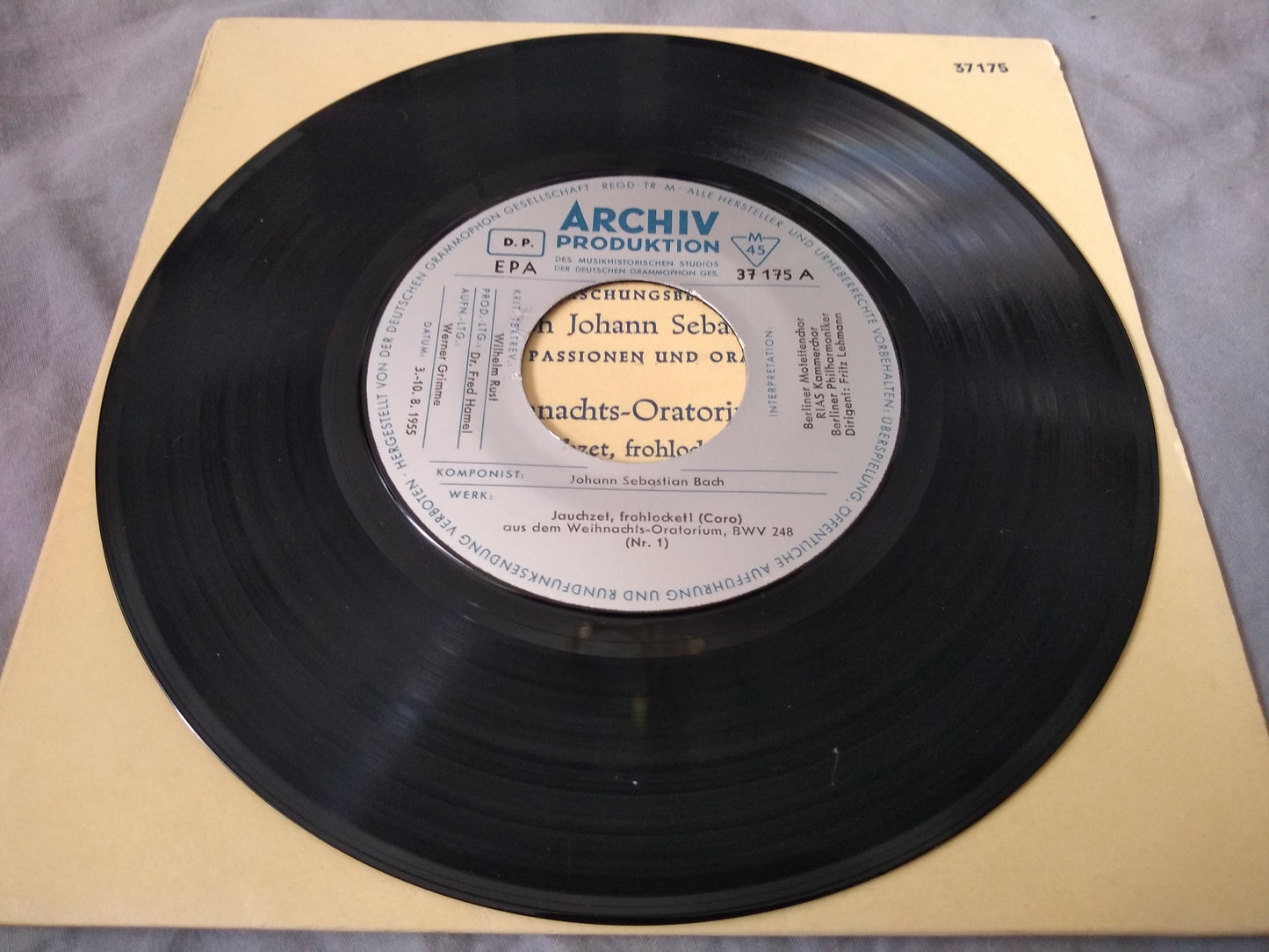 Bach ‎– Aus Dem Weihnachts-Oratorium, BWV 248 (Archiv) 7" vinyl EP VG/VG German