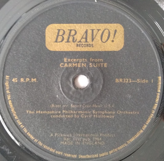 Cyril Holloway - Carmen Suite / Ravel's Bolero (Bravo 1964)  7" vinyl EP VG/-