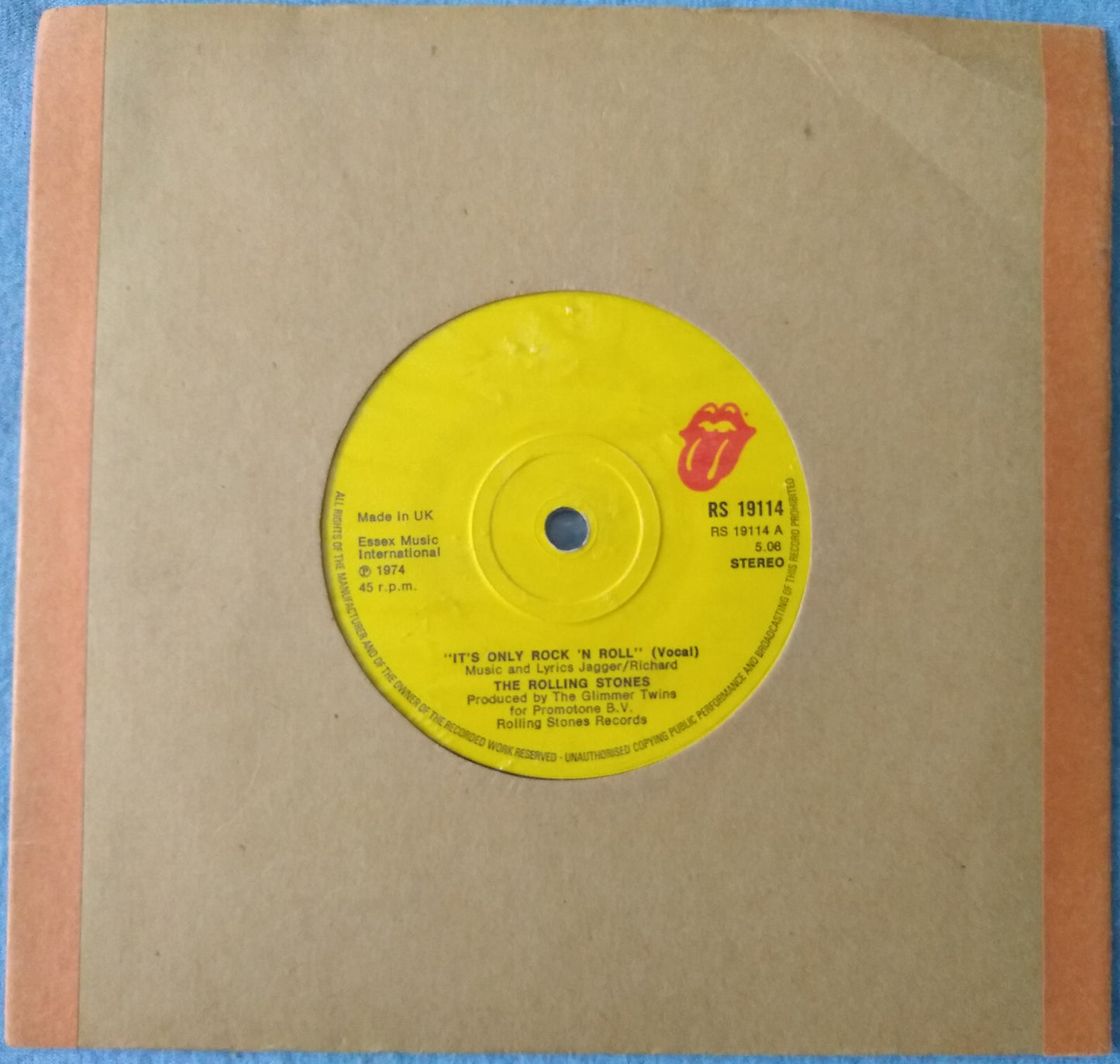 Rolling Stones - It's Only Rock 'N Roll (1974) 7" vinyl single VG/-