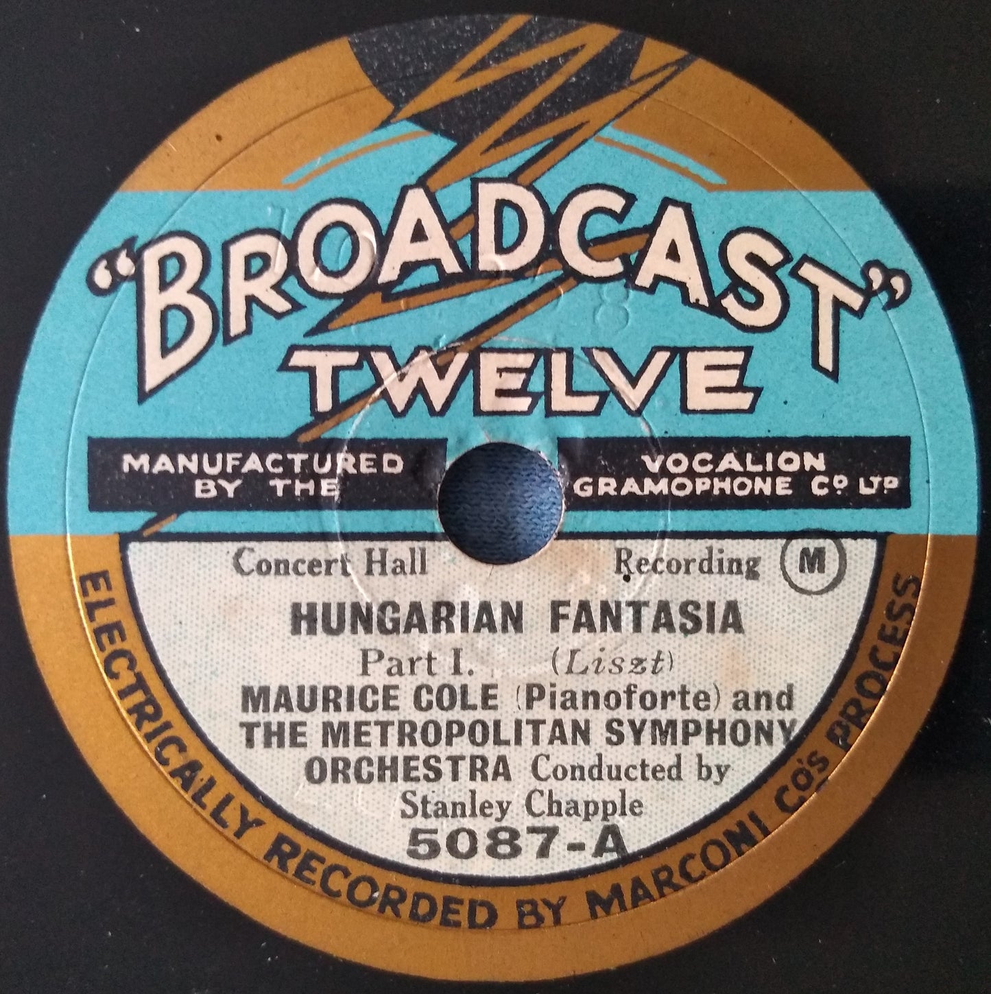 Maurice Cole, Metropolitan Symphony Orchestra ‎– Hungarian Fantasia 10" shellac