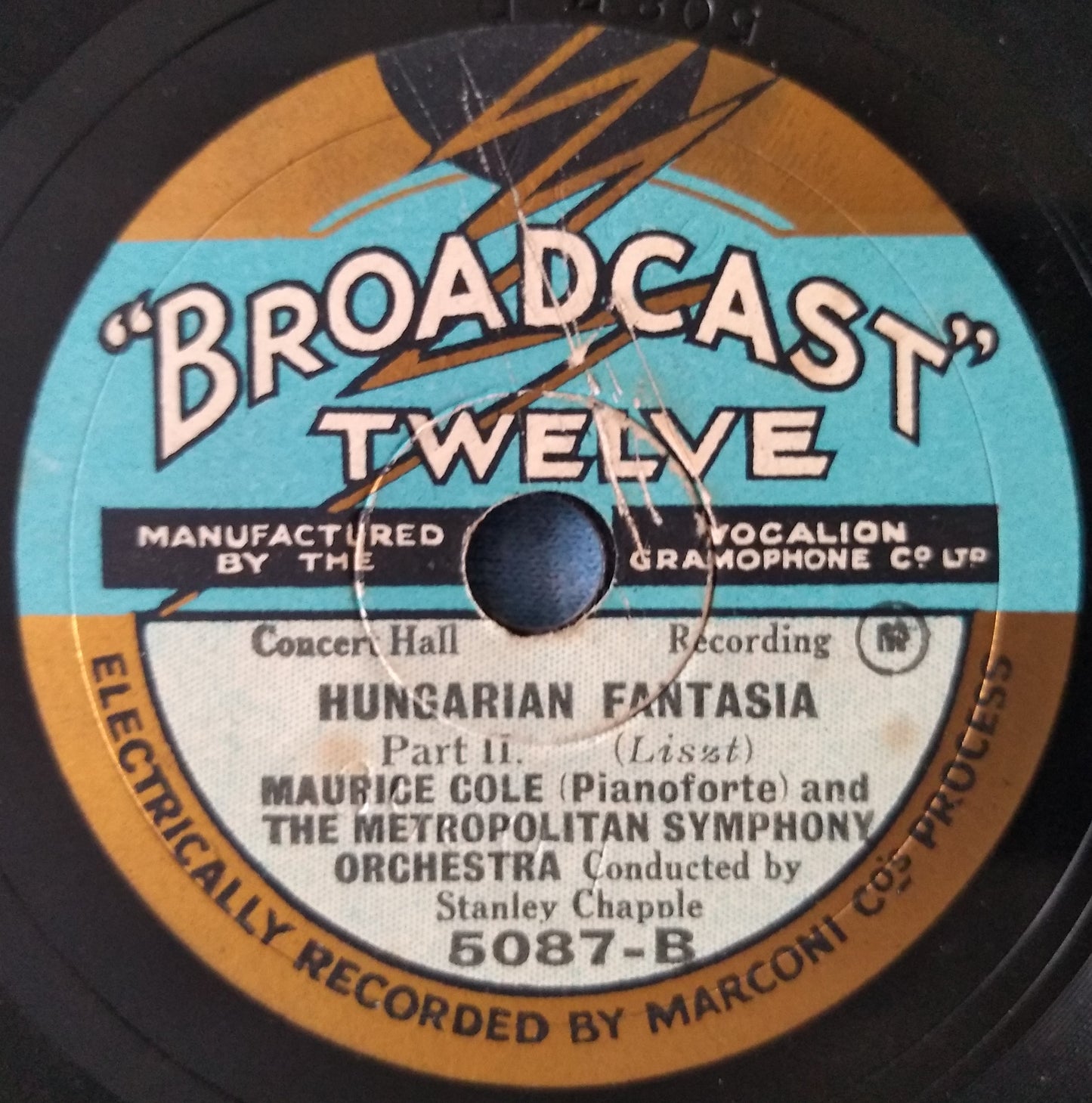 Maurice Cole, Metropolitan Symphony Orchestra ‎– Hungarian Fantasia 10" shellac