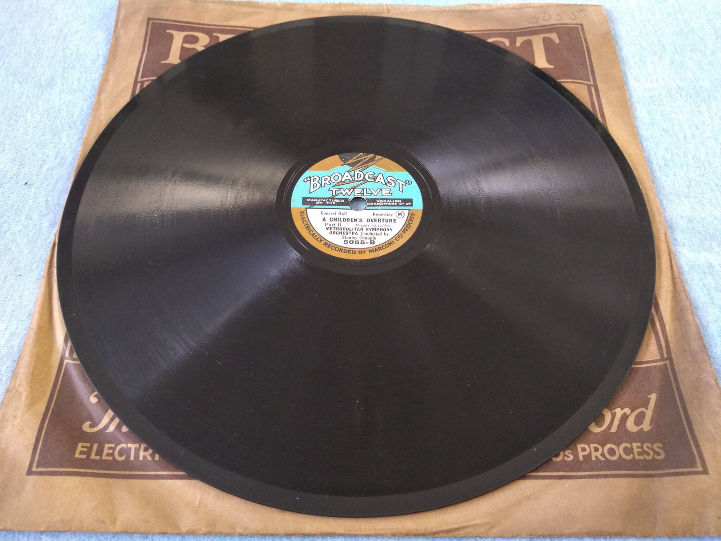 Metropolitan Symphony Orchestra – A Children's Overture (1929) 10" shellac VG/VG