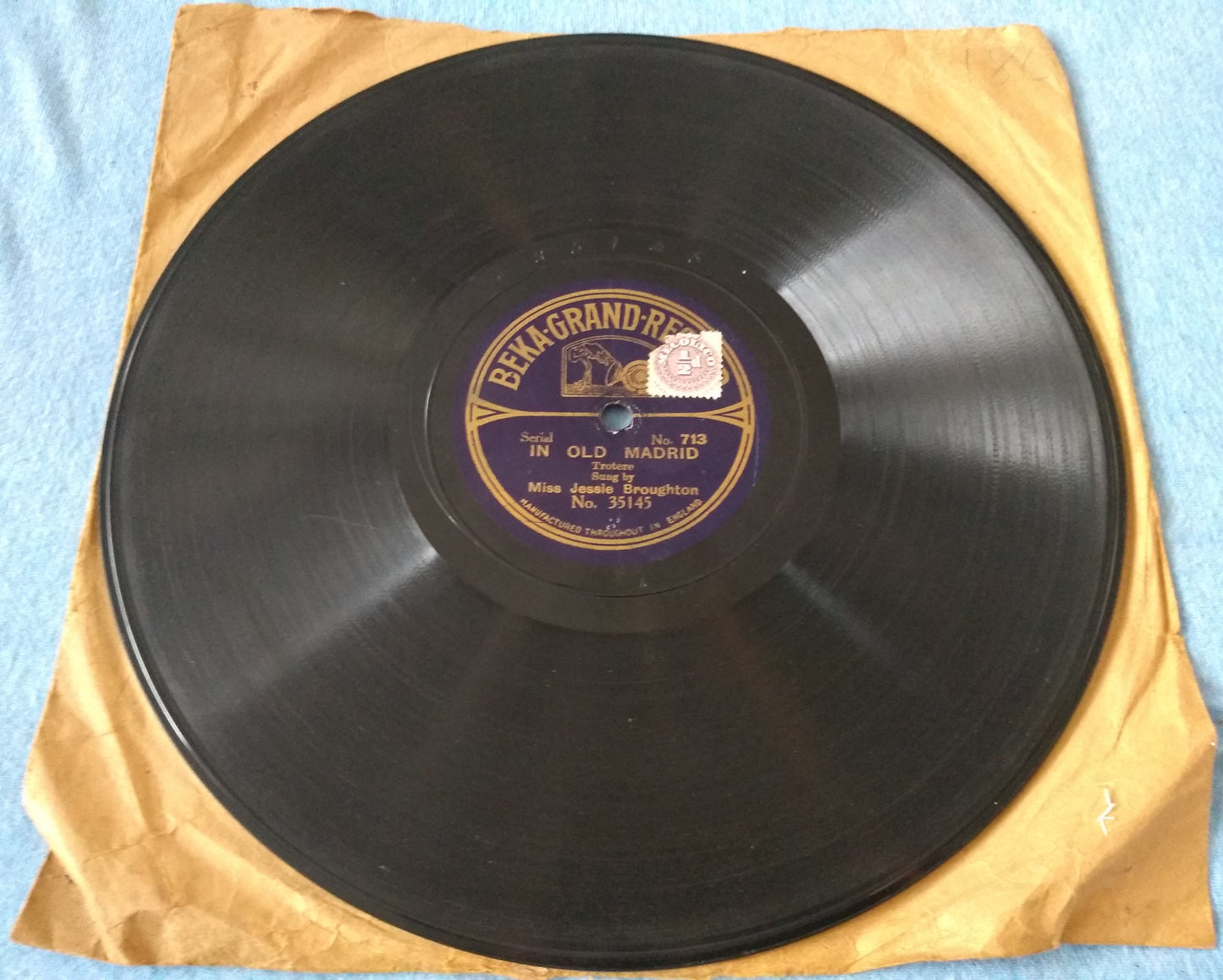 Jessie Broughton - In Old Madrid (Beka-Grand) 10" shellac VG/-