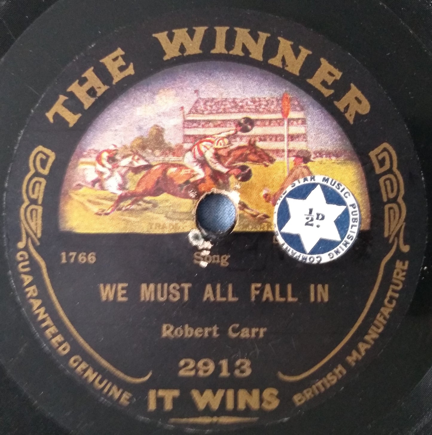 Robert Carr – Laddie In Khaki / We Must All Fall In (Winner 1915) 10" shellac G+