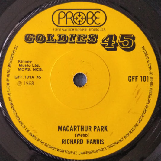 Richard Harris - Macarthur Park (Probe 1972) 7" vinyl single VG/- RE mono