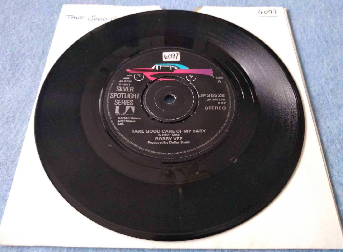 Bobby Vee ‎– Take Good Care Of My Baby (UA 1979) 7" vinyl single VG/- RE