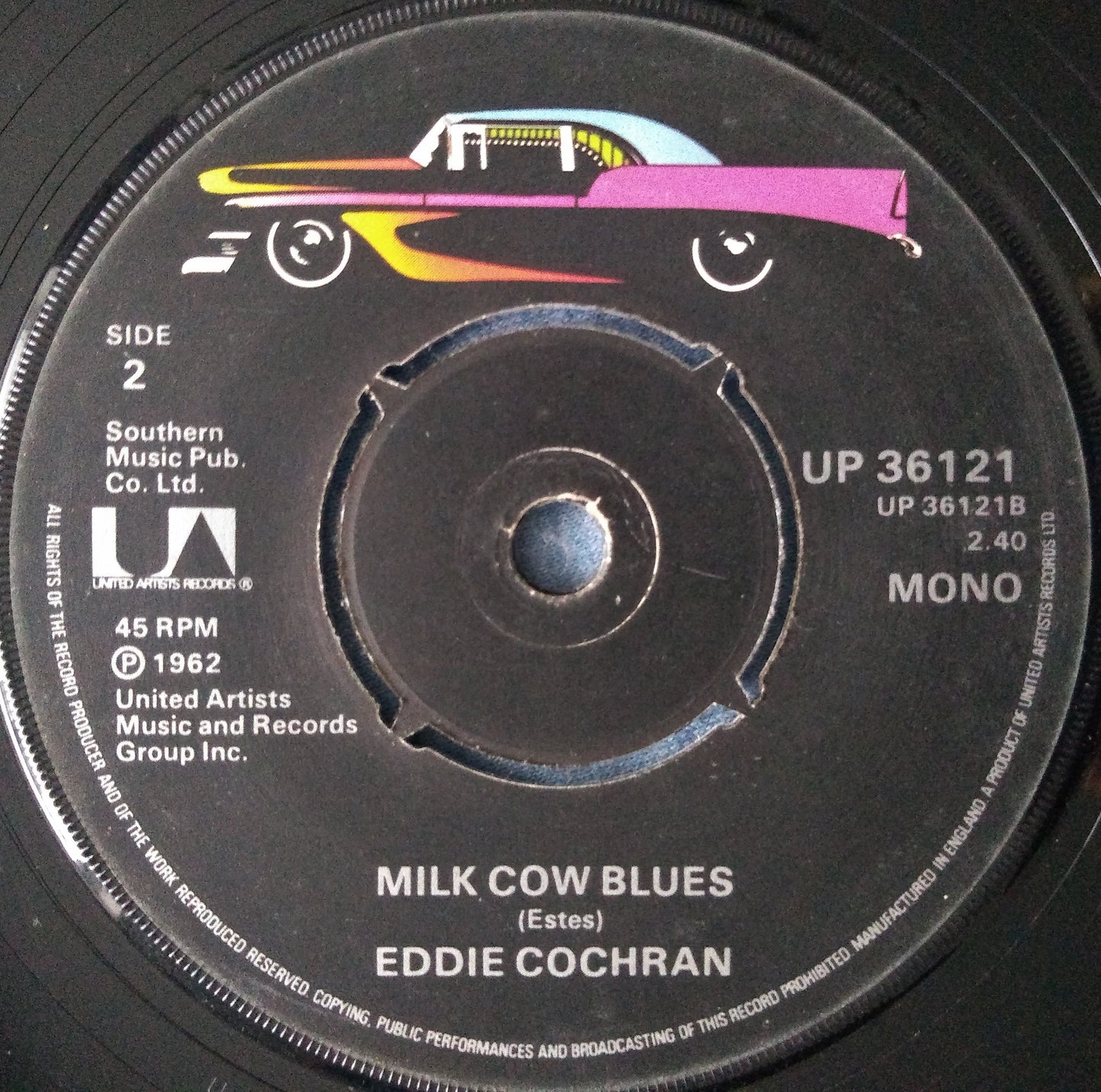 Eddie Cochran – C'mon Everybody (UA 1976) 7" vinyl single VG/- RE