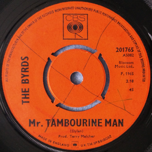 The Byrds - Mr Tambourine Man (CBS 1965) 7” vinyl single VG/-