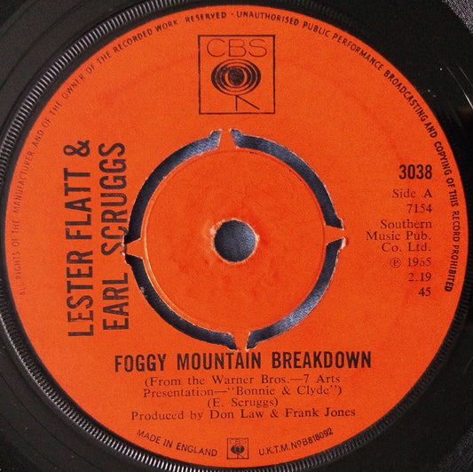 Lester Flatt & Earl Scruggs - Foggy Mountain Breakdown 7" vinyl single VG/-