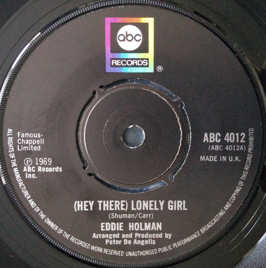 Eddie Holman – (Hey There) Lonely Girl ( ABC 1974) 7" vinyl single VG/-