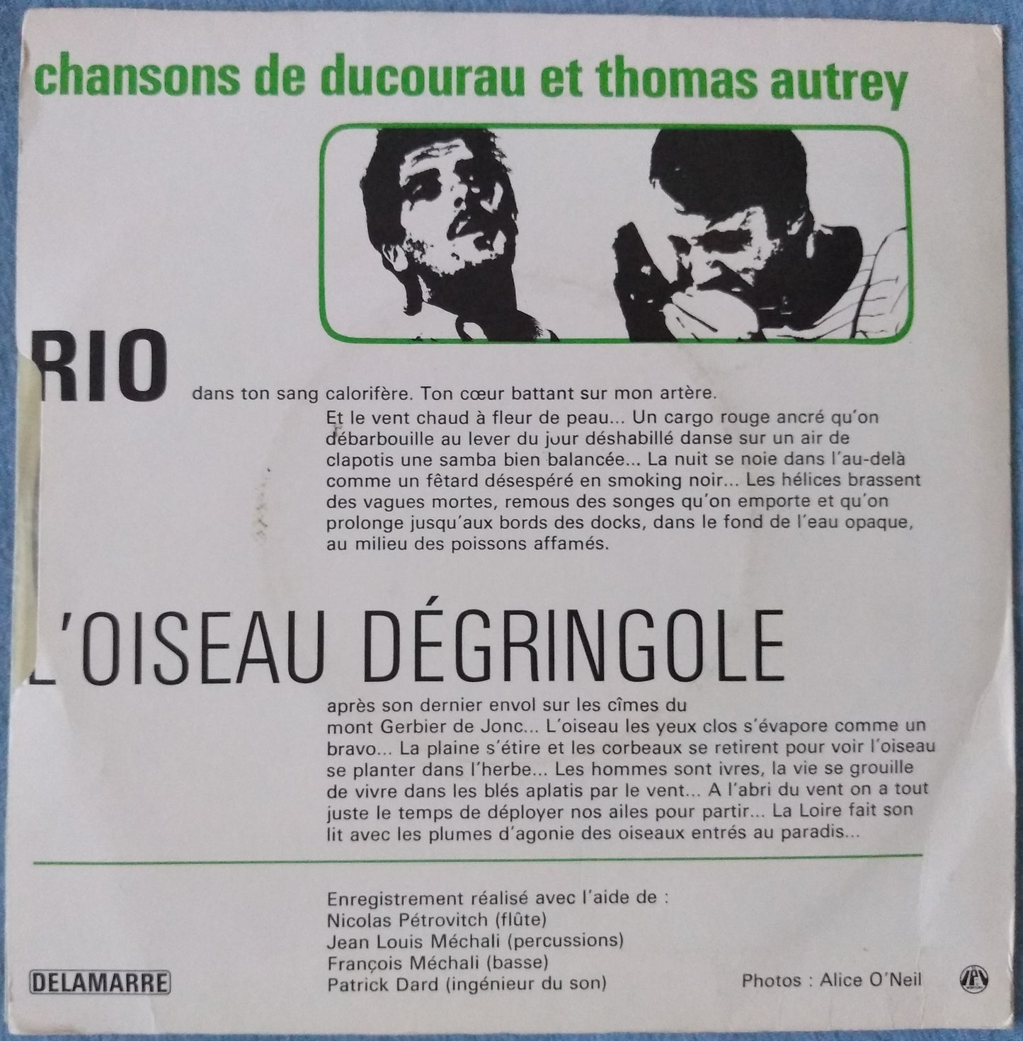 Ducourau Et Thomas Autrey – Rio (Delamarre) 7" vinyl single VG+/VG French