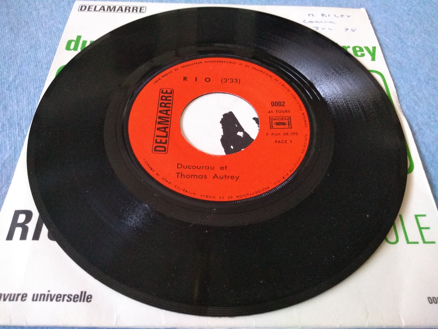 Ducourau Et Thomas Autrey – Rio (Delamarre) 7" vinyl single VG+/VG French