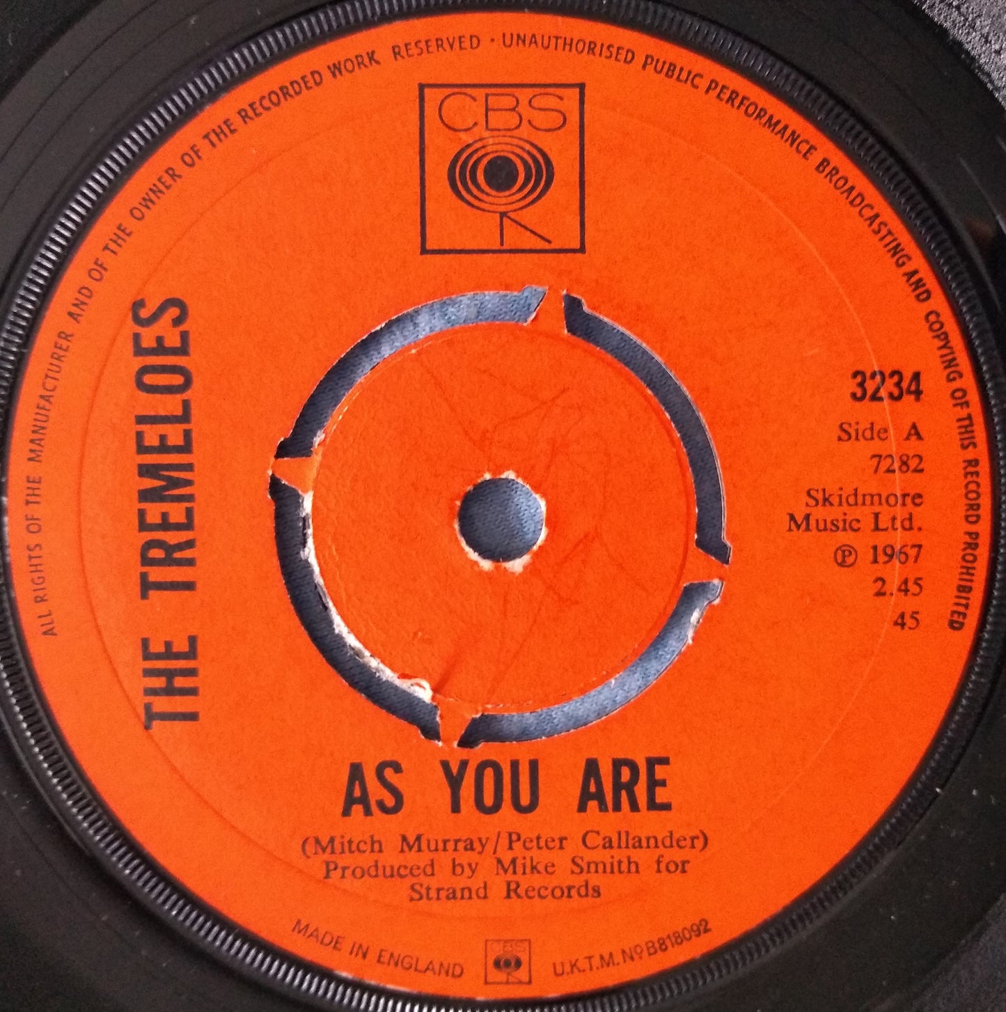 The Tremeloes - Suddenly You Love Me (CBS 1967) 7" vinyl single VG/-