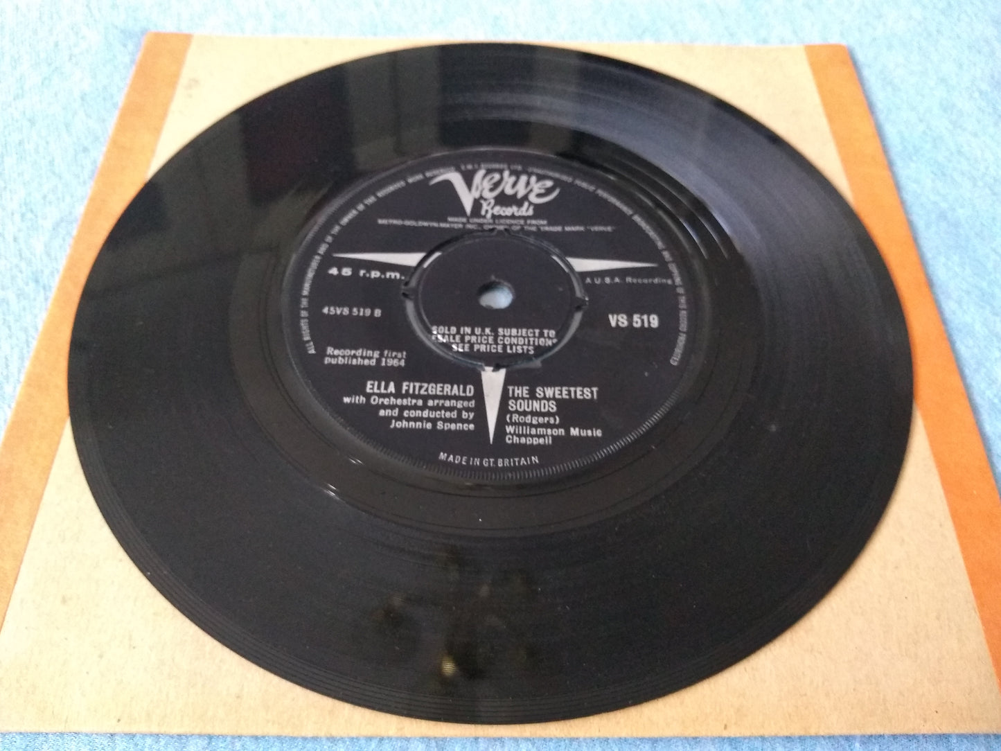 Ella Fitzgerald ‎– Can't Buy Me Love (Verve 1964) 7" vinyl single VG/- Beatles