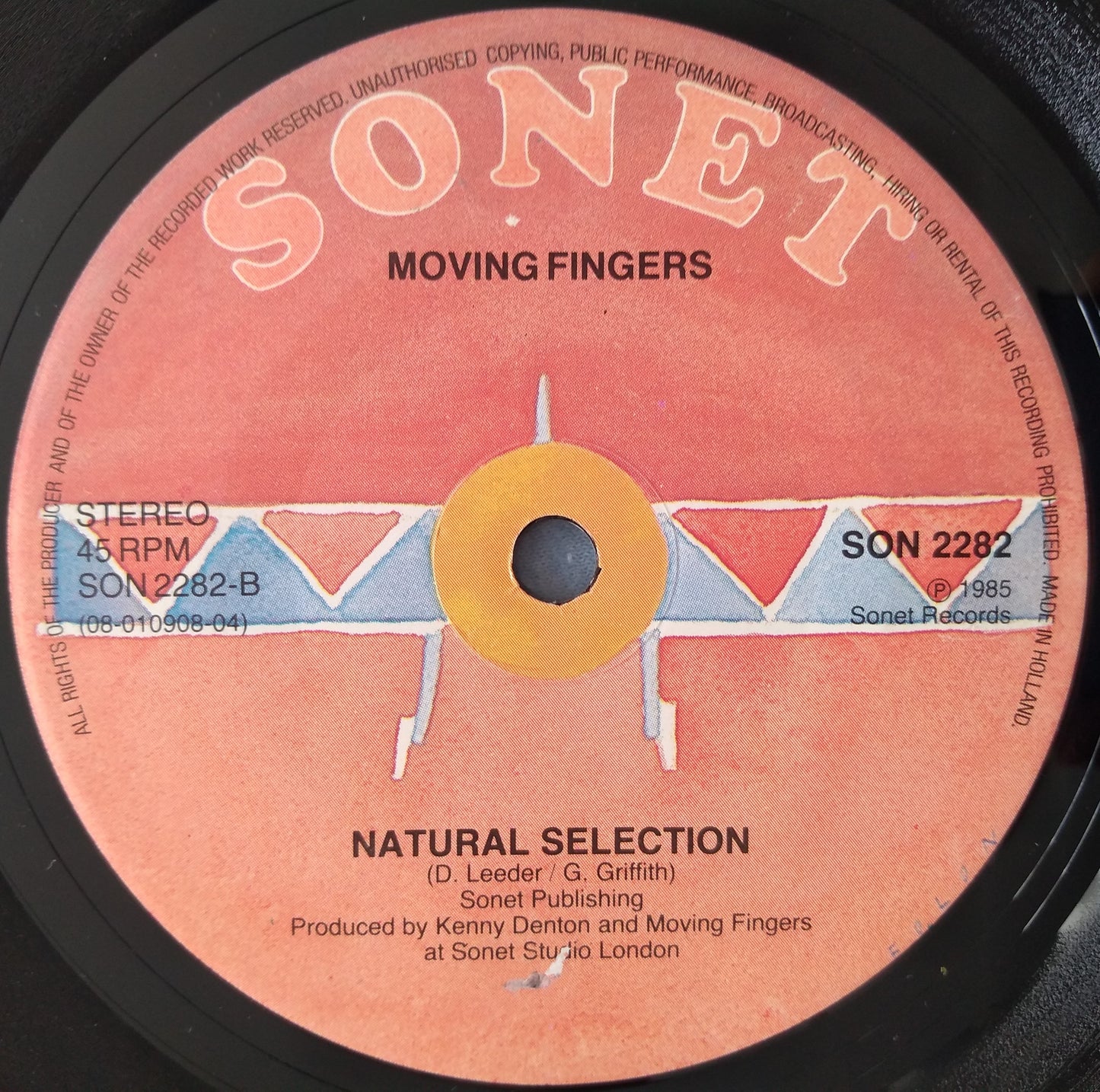 Moving Fingers - Sink Like A Stone (Sonet 1985) 7" vinyl single VG/-