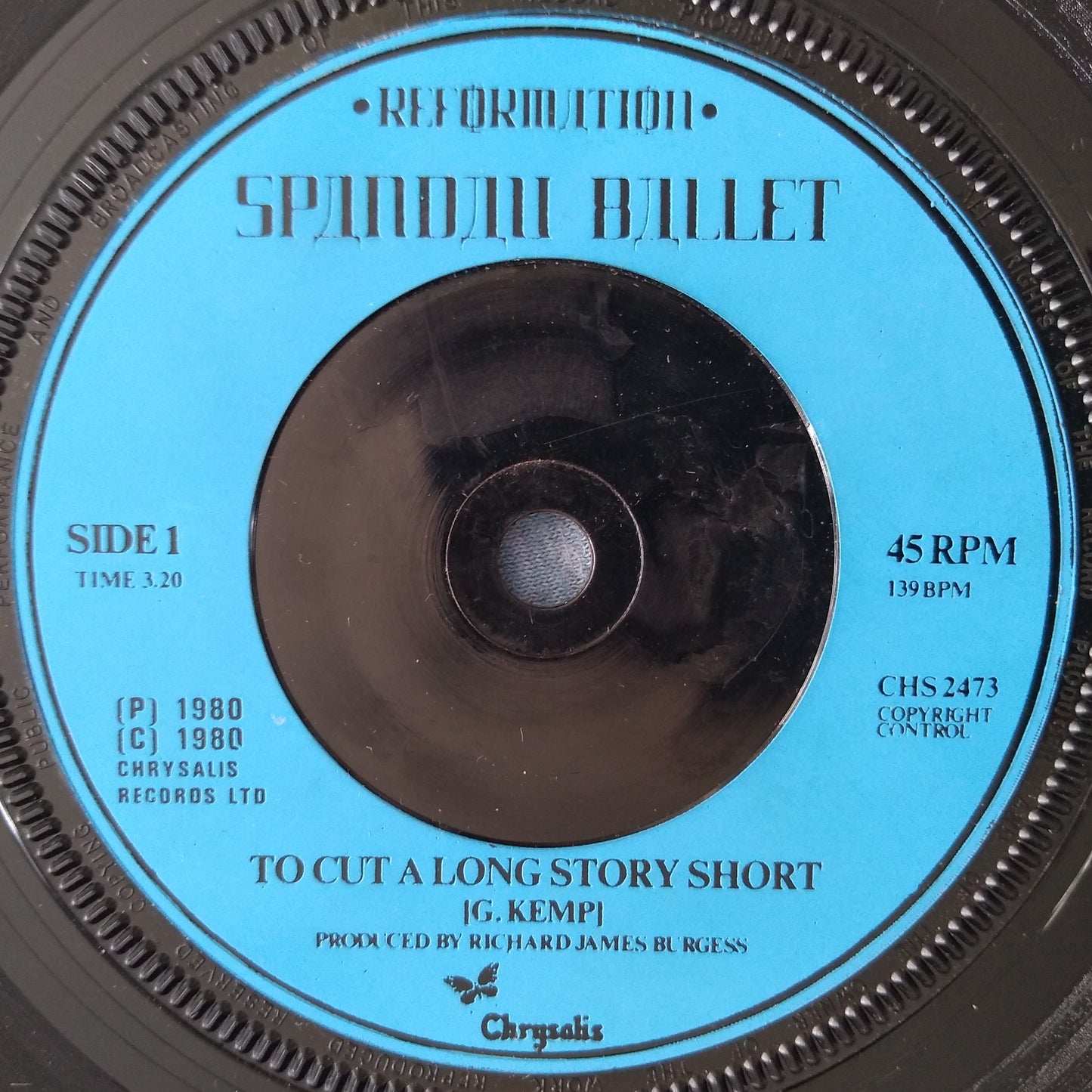 Spandau Ballet- To Cut a Long Story Short (Chrysalis 1980) 7” vinyl single VG/-