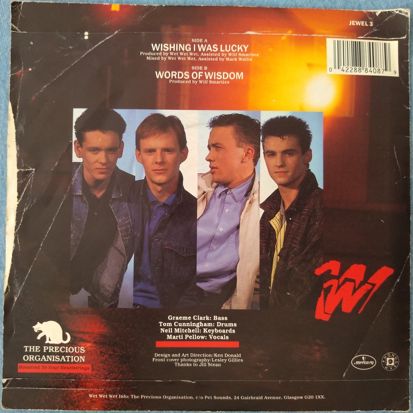 Wet Wet Wet – Wishing I Was Lucky (Precious, 1987) 7" vinyl single VG/VG jukebox centre hole