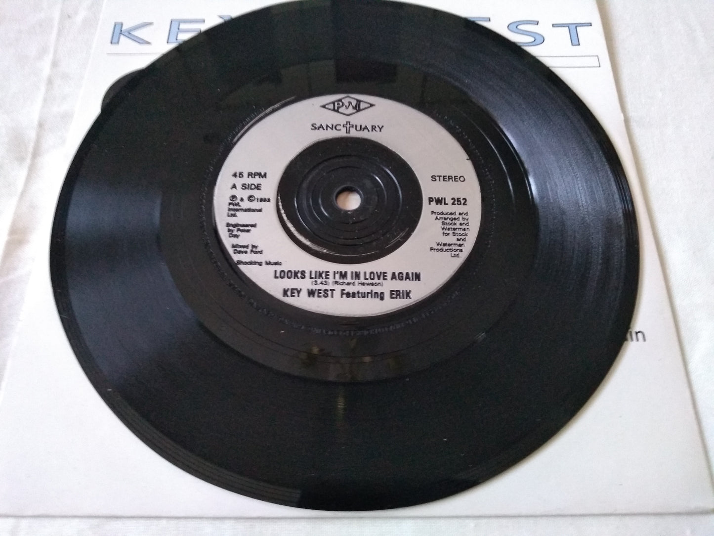 Key West - Looks Like I'm In Love Again (PWL 1993) 7’ vinyl single VG/VG