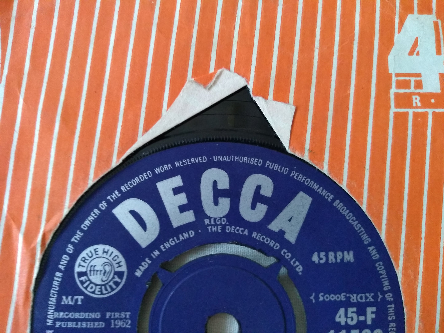 The Tornados ‎– Globetrotter (Decca 1962) 7" vinyl single VG/F