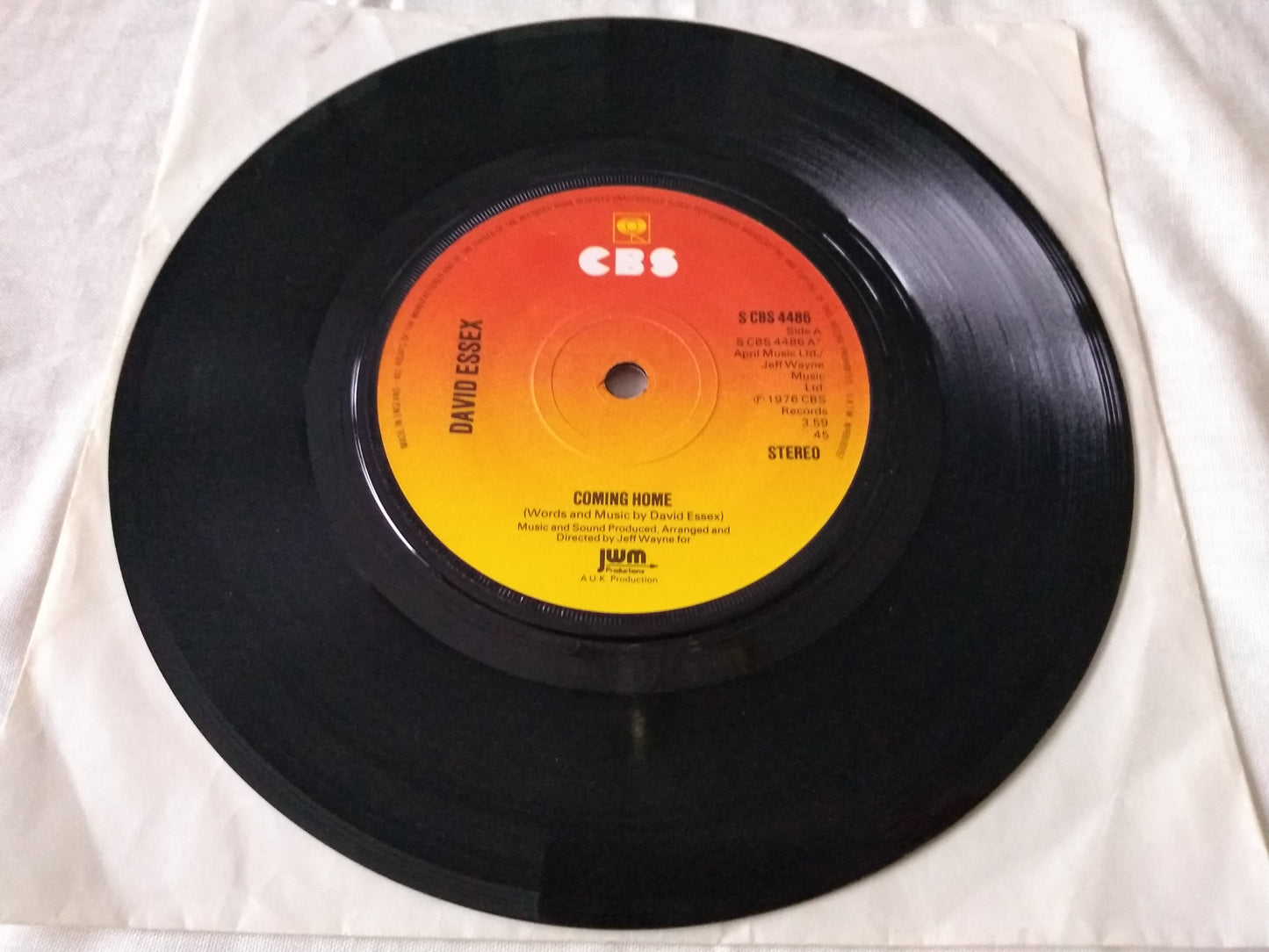 David Essex ‎– Coming Home (CBS 1976) 7" vinyl single VG/-