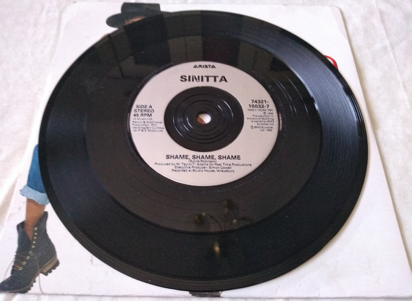 Sinitta - Shame Shame Shame (Arista 1992) 7" vinyl single VG/VG