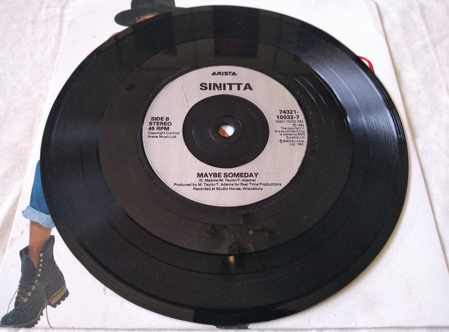 Sinitta - Shame Shame Shame (Arista 1992) 7" vinyl single VG/VG