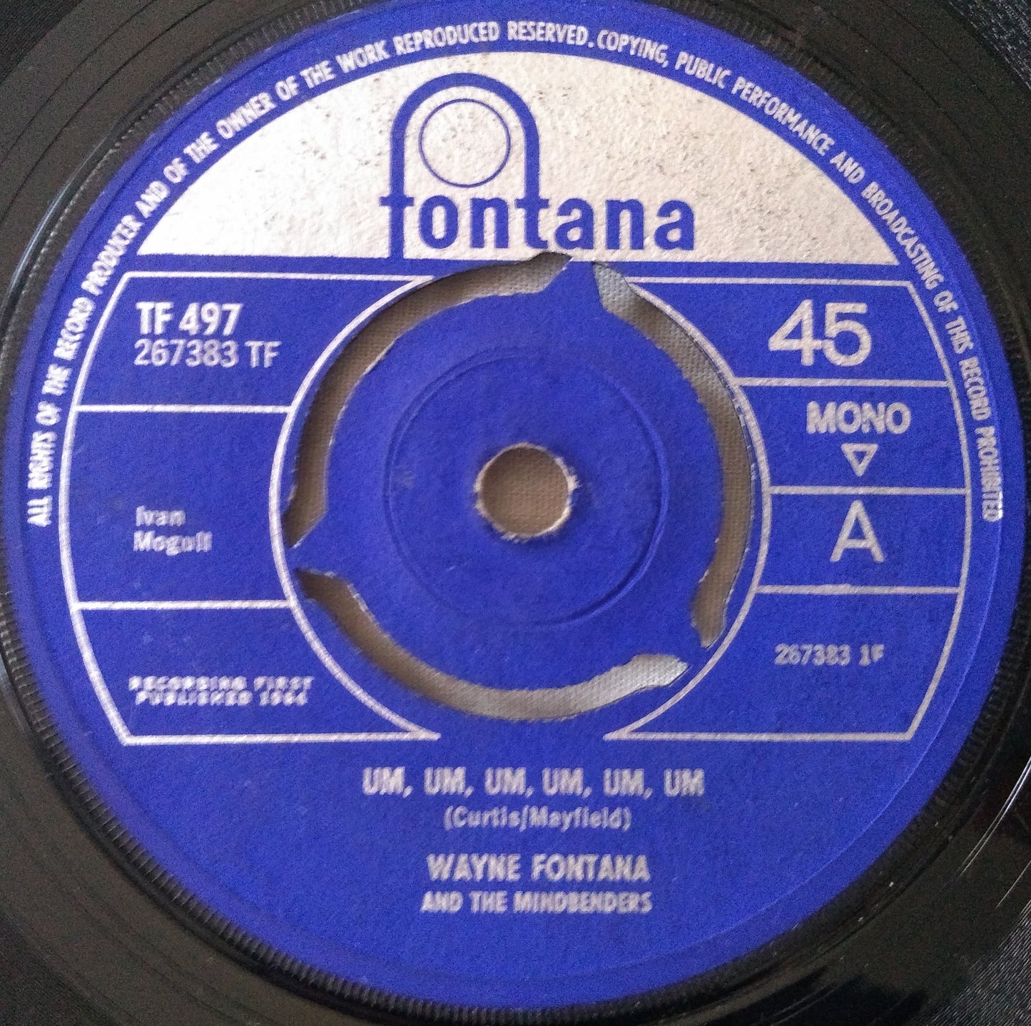 Wayne Fontana And The Mindbenders - Um, Um, Um, Um, Um, Um 7" vinyl single VG/-