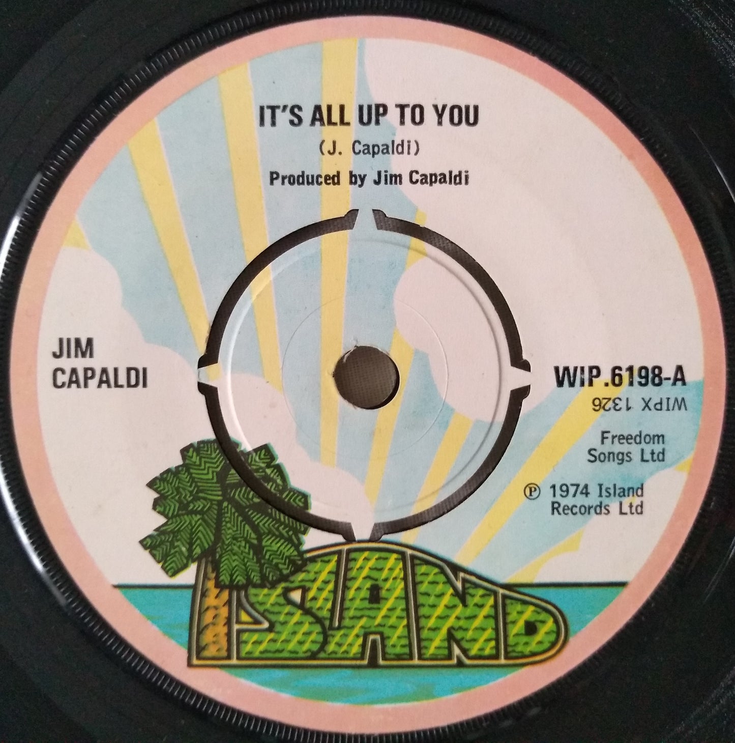 Jim Capaldi – It's All Up To You (Island, 1974) 7" vinyl single VG/-