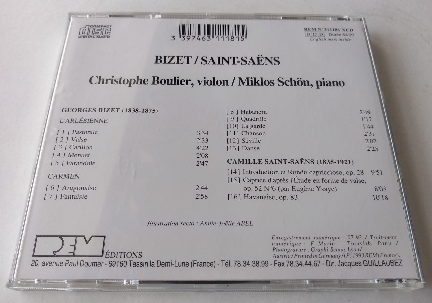 Boulier, Schon - Bizet, Saint-Saens CD album