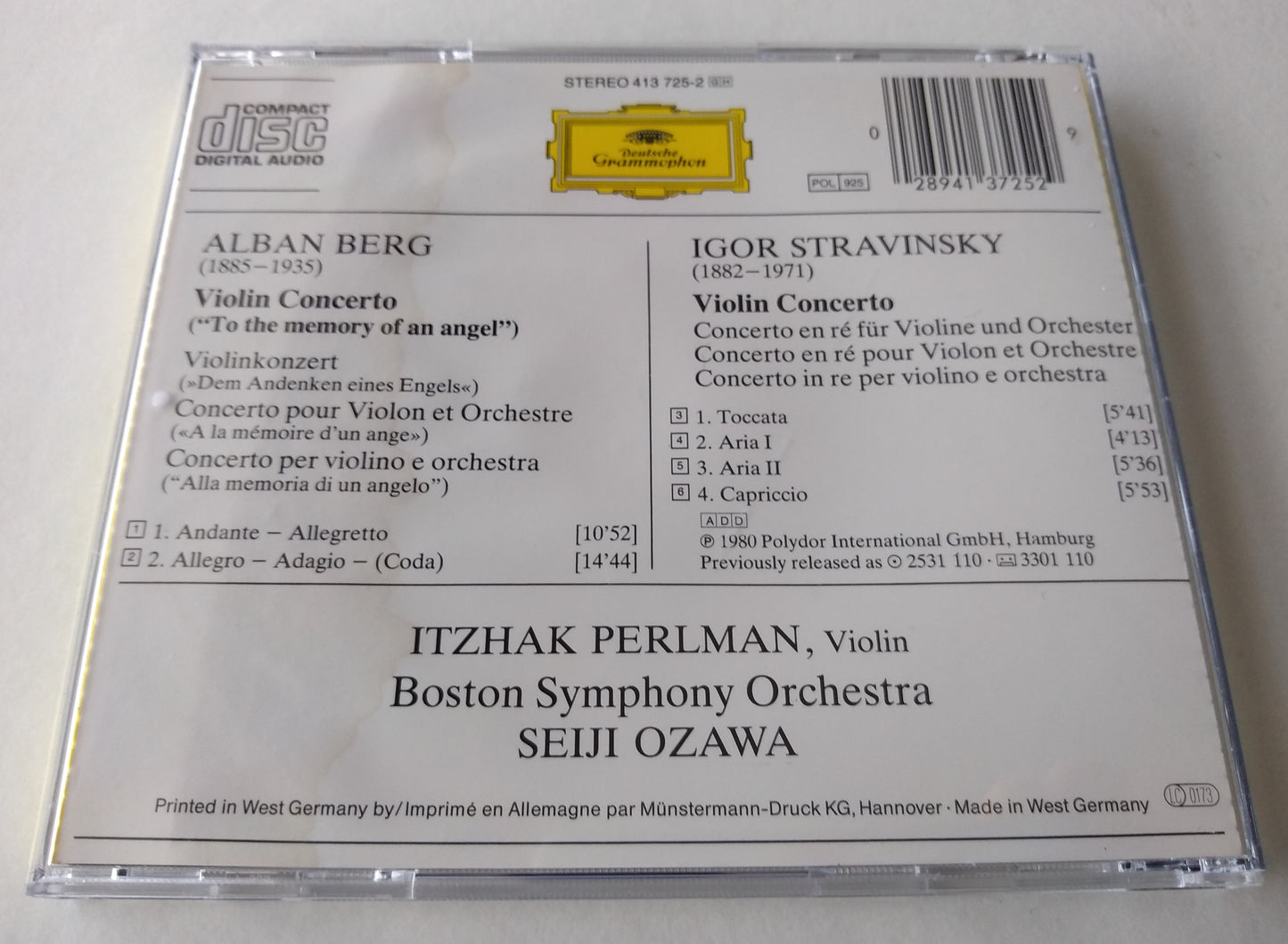 Berg, Stravinsky - Violin Concertos CD album