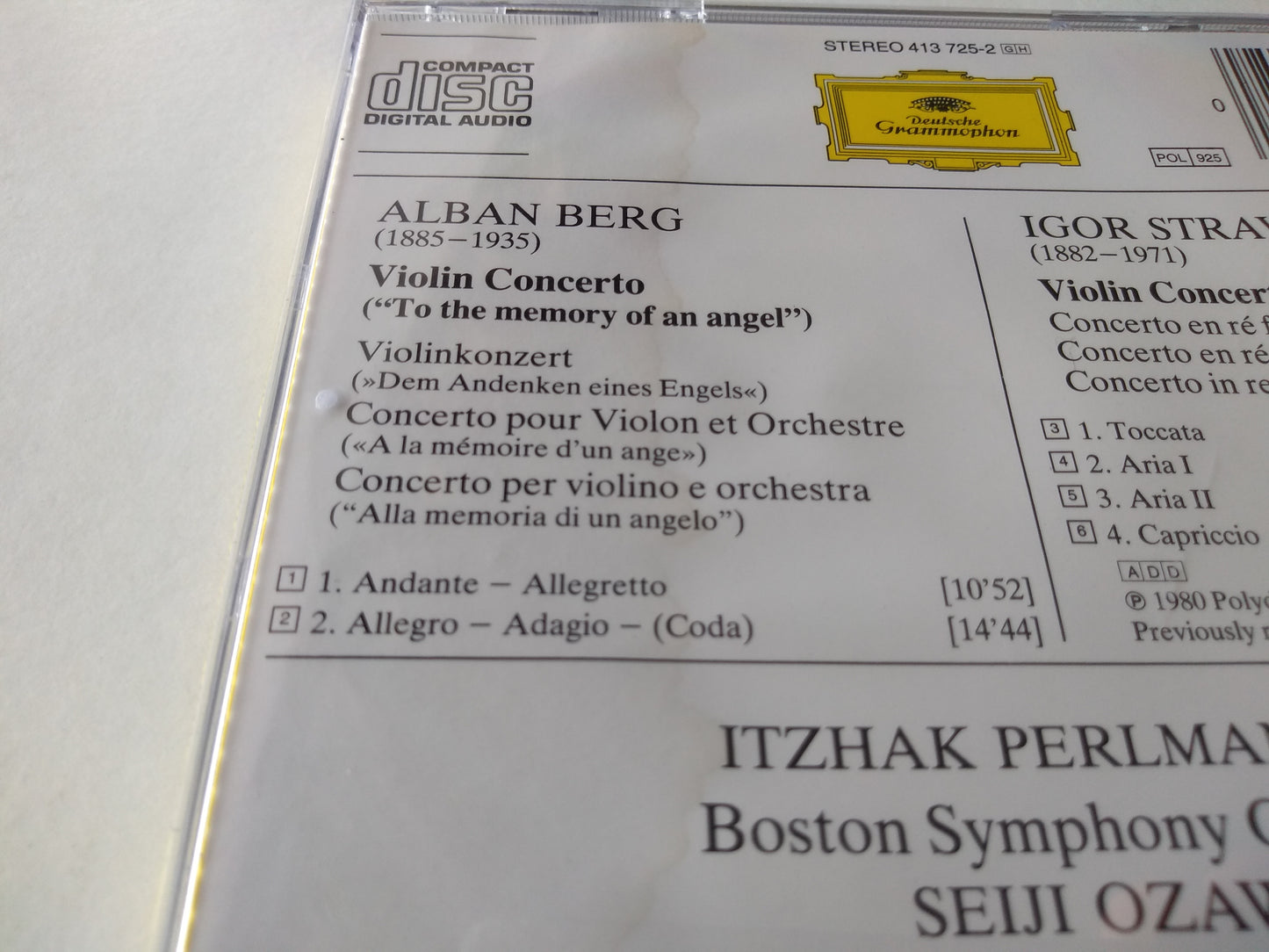 Berg, Stravinsky - Violin Concertos CD album