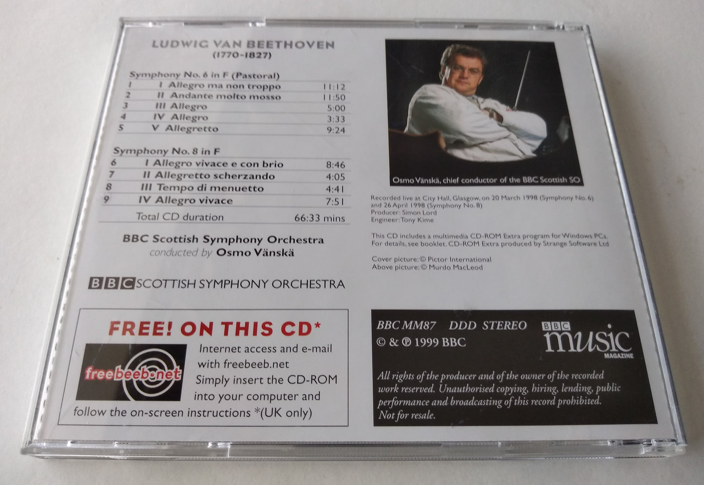 Beethoven - Symphonies Nos 6 & 8 CD album