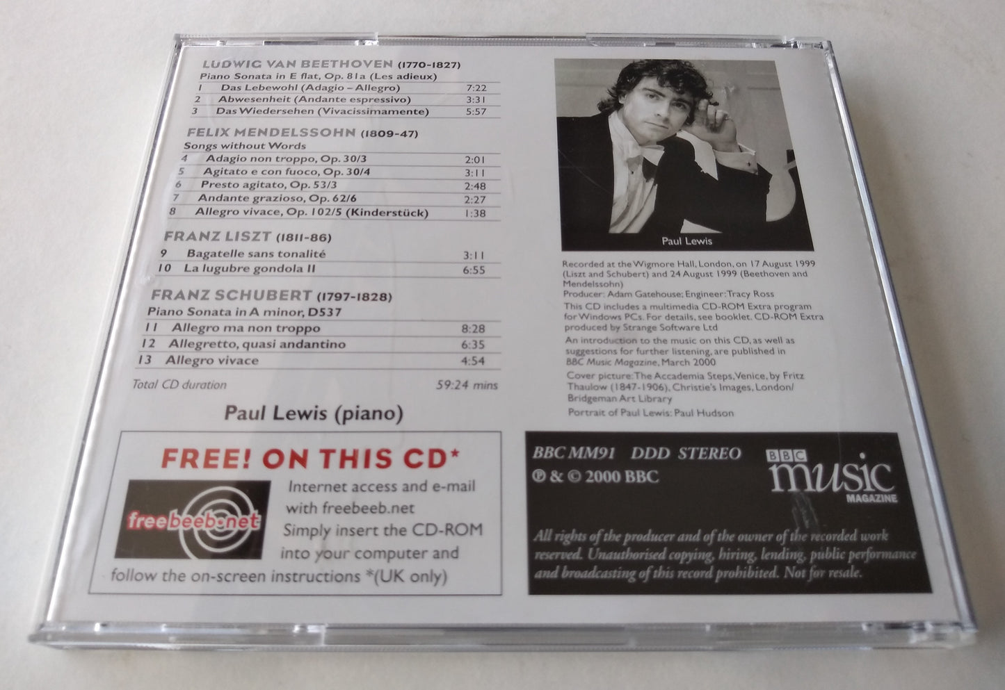 Beethoven - Piano Sonata 'Les Adieux' CD album