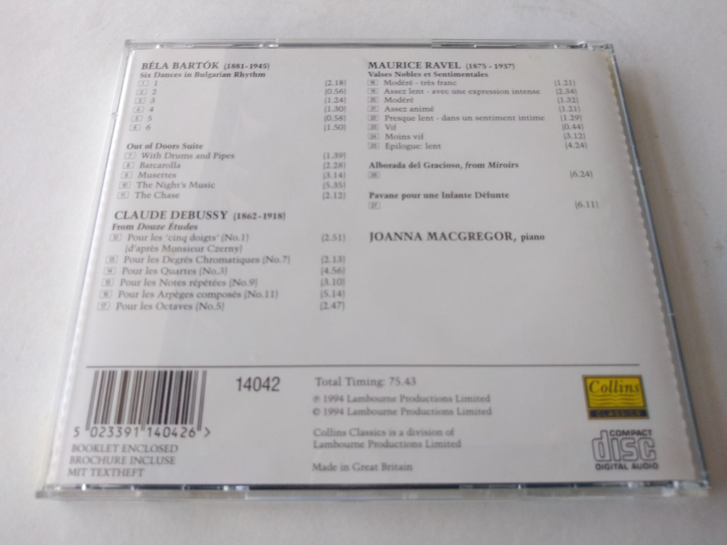 MacGregor – Bartok • Debussy • Ravel (1994) CD album