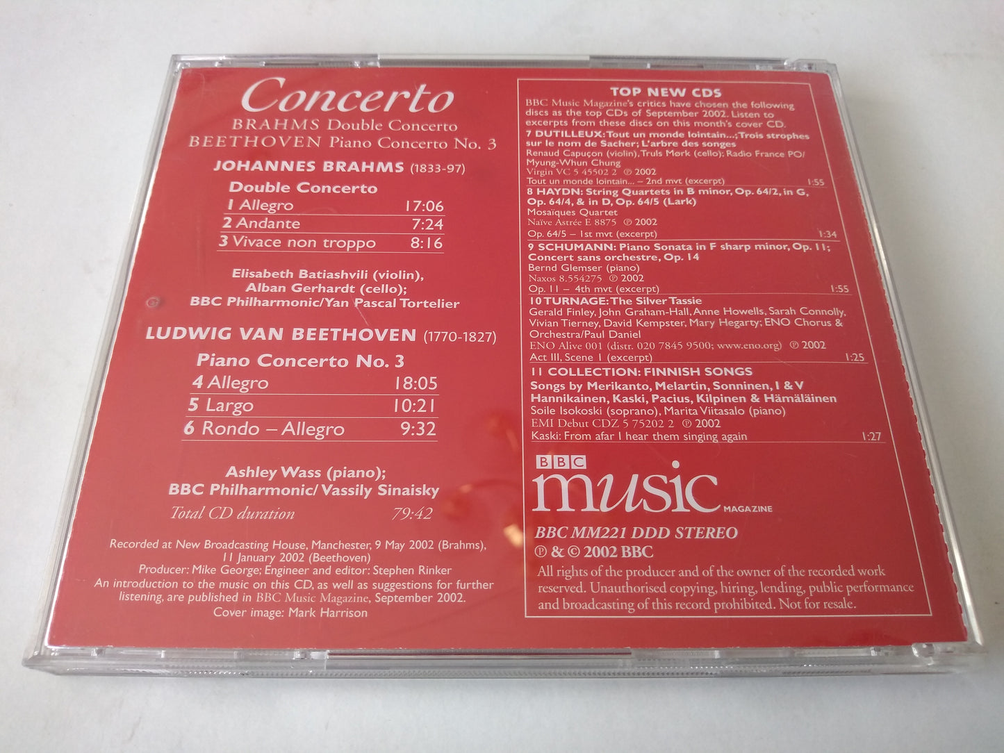 Brahms - Double Concerto, Beethoven - Piano Concerto No. 3 CD album