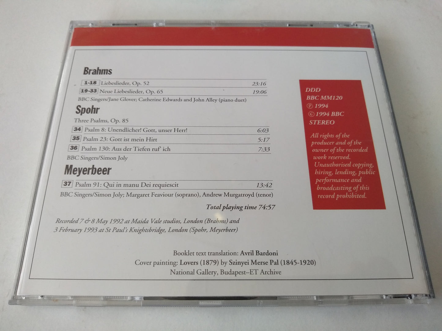 Brahms - Liebeslieder Waltzes CD album