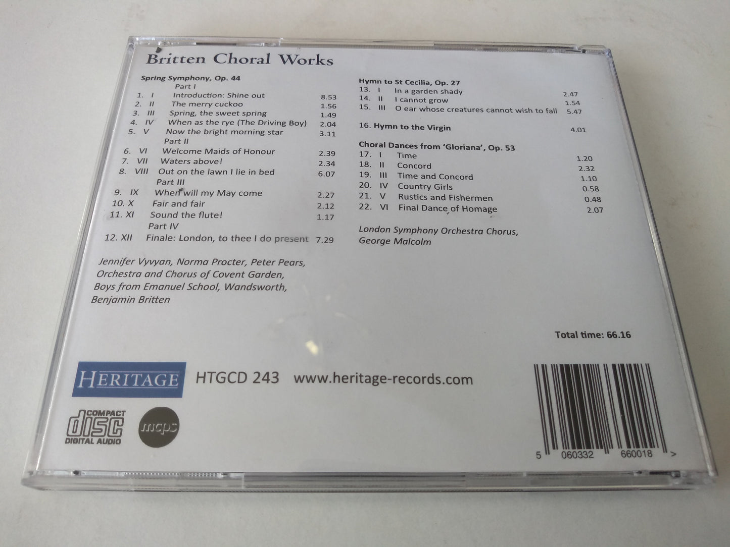 Britten - Spring Symphony CD album