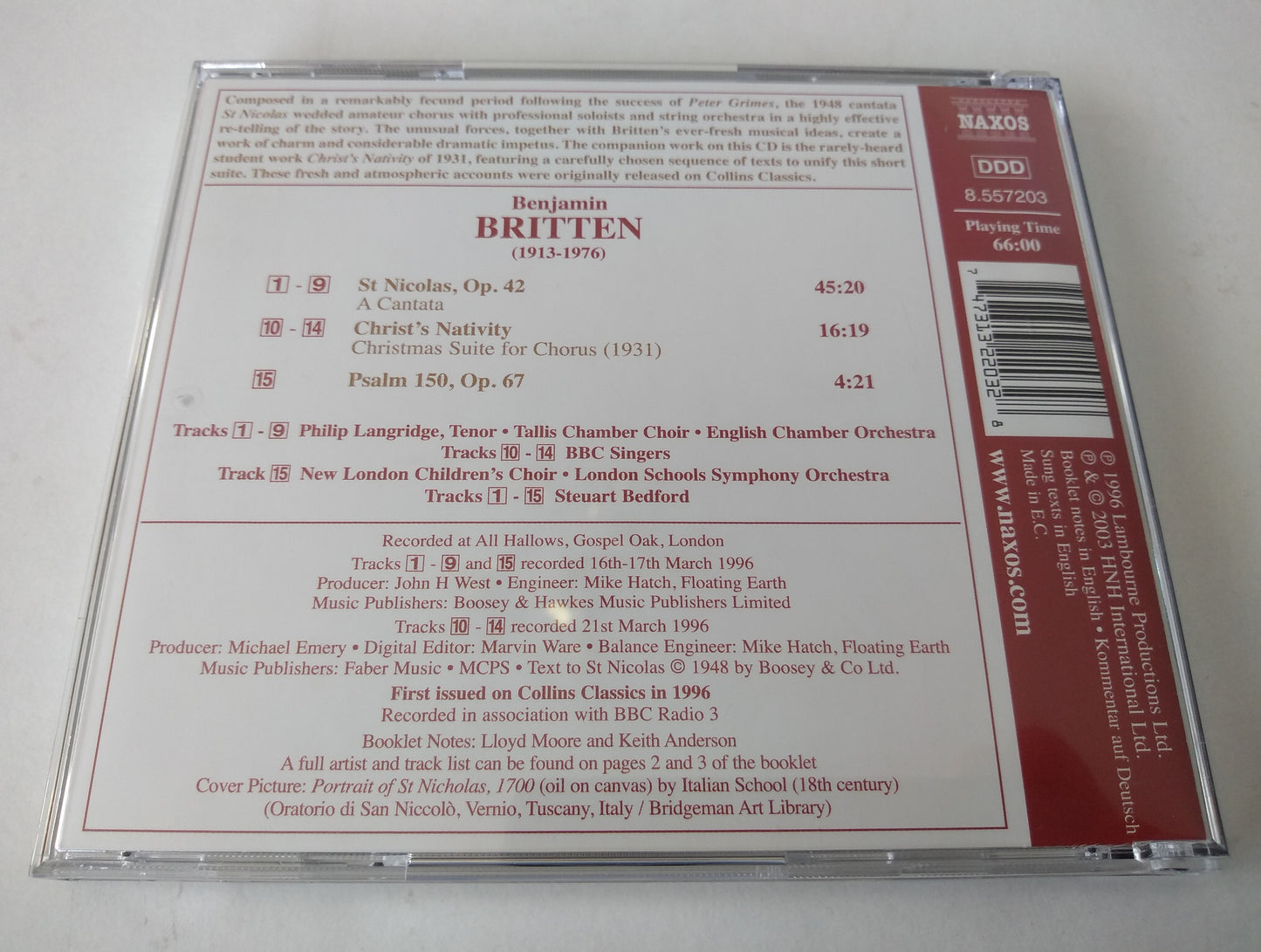 Britten - St Nicolas (A Cantata) CD album