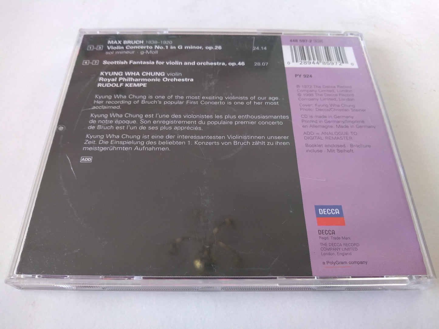 Bruch, Kyung Wha Chung - Violin Concerto No. 1 (1998) CD album