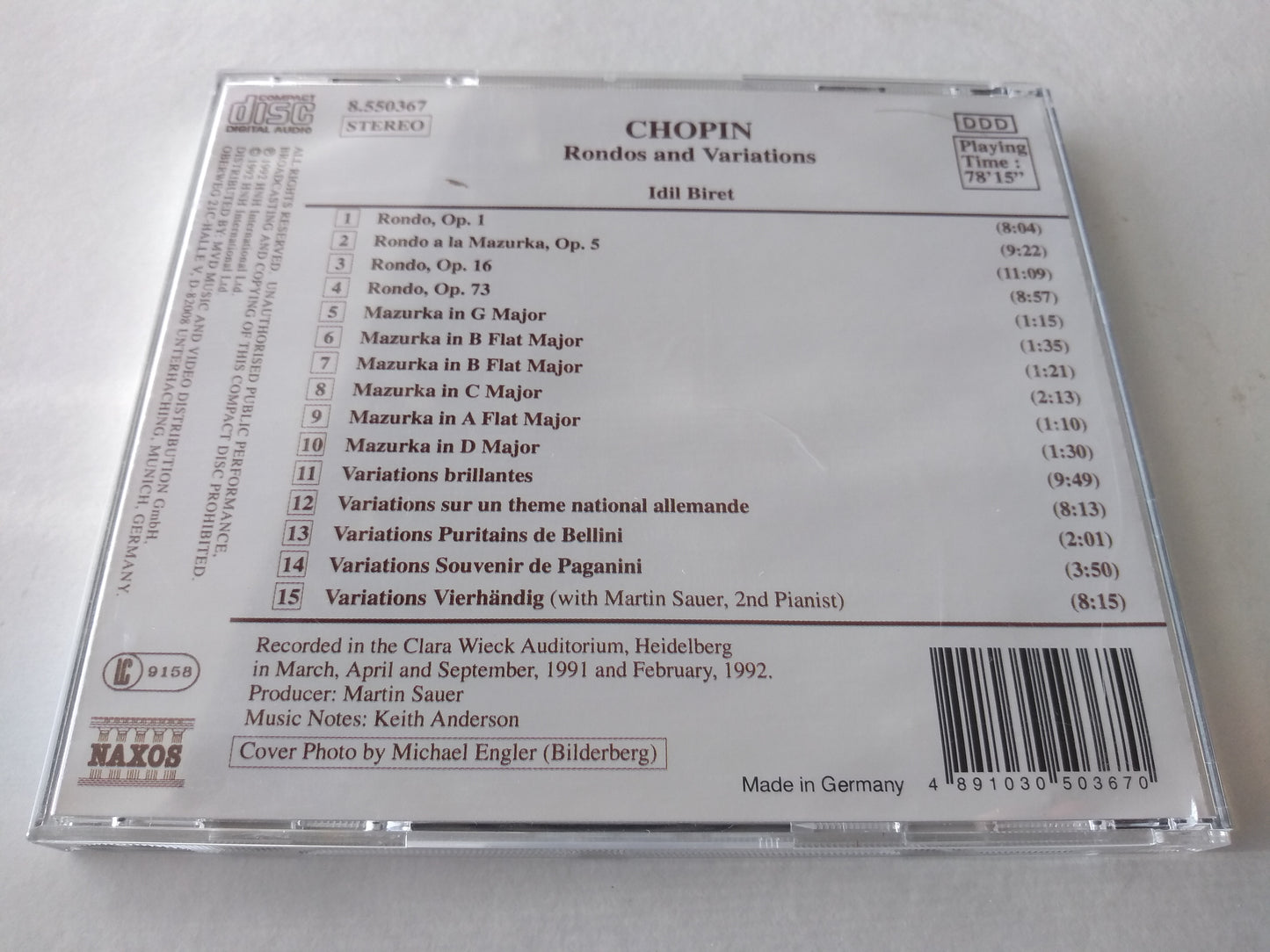 Chopin - Rondos And Variations CD album