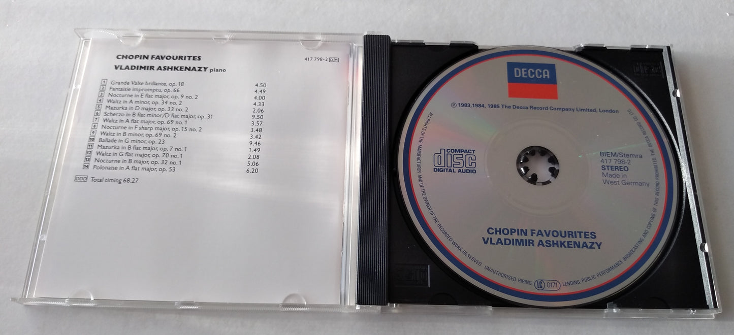 Chopin, Ashkenazy ‎– Chopin Favourites CD album