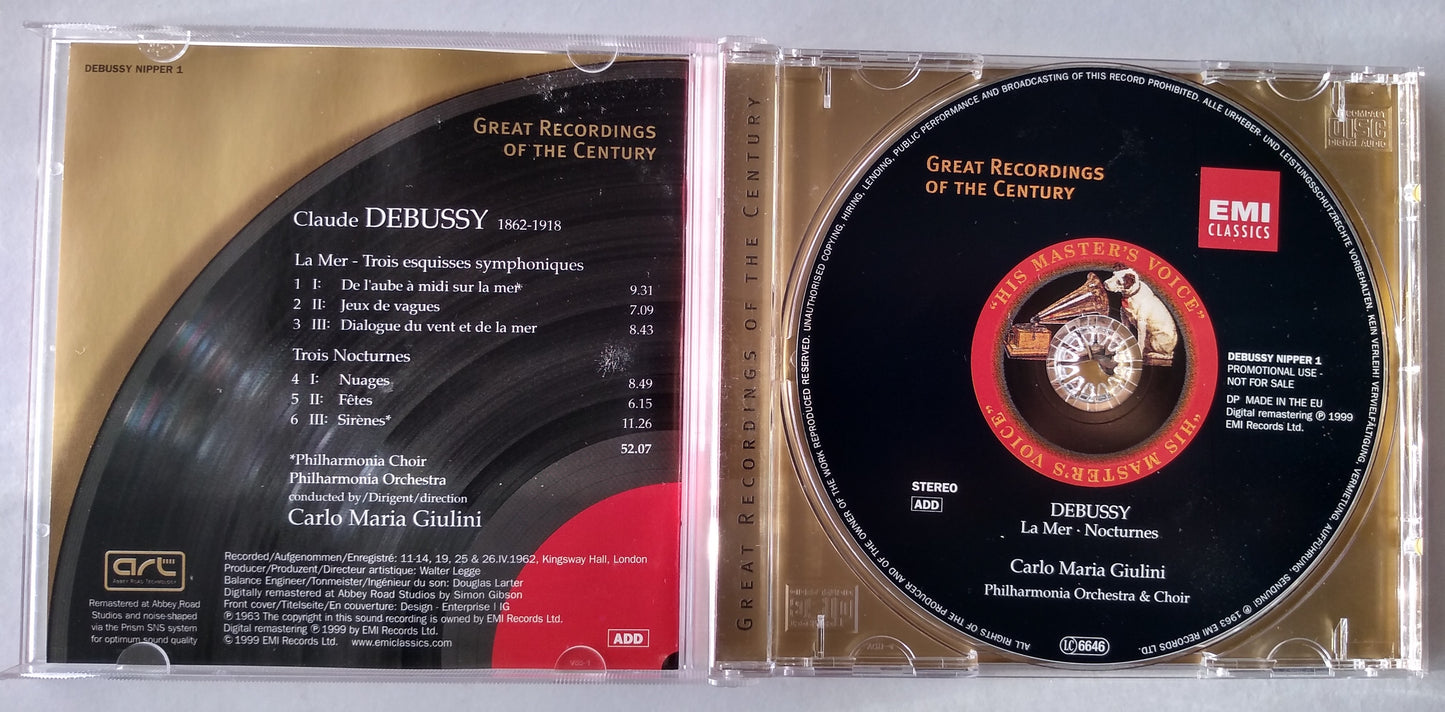 Debussy, Giulini  -  La Mer / Nocturnes (1999) Promo CD album