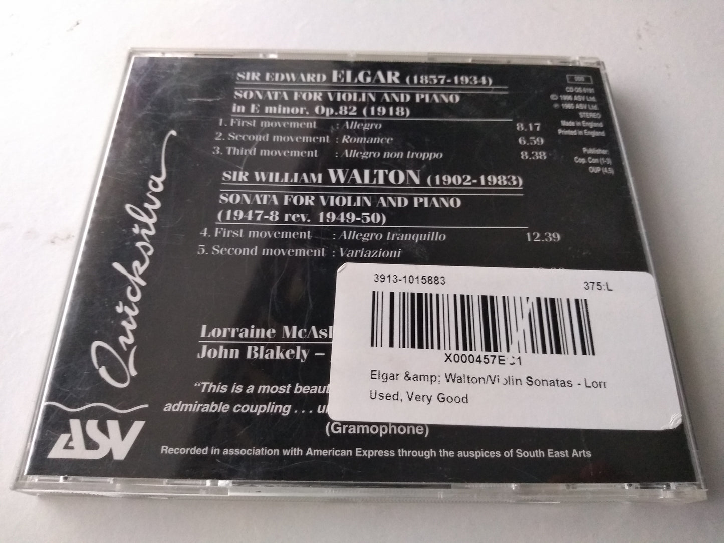 Elgar & Walton: Violin Sonatas (1996) CD album