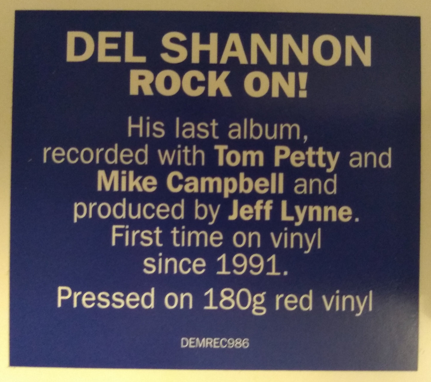 Del Shannon – Rock On! (Demon 2022) 12" red vinyl LP NEW