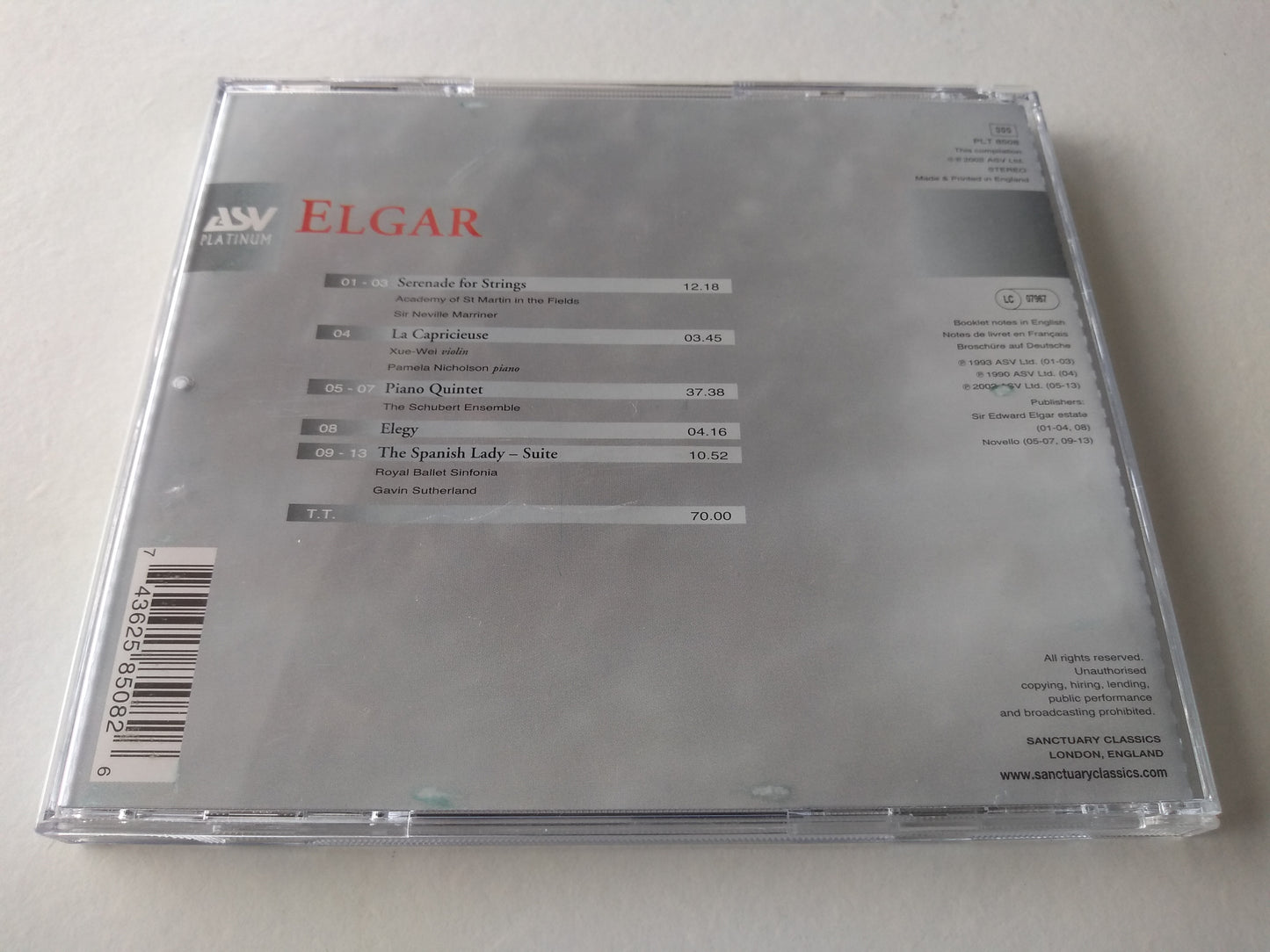 Elgar, Marriner - Platinum Elgar - Serenade For Strings (2002) CD album