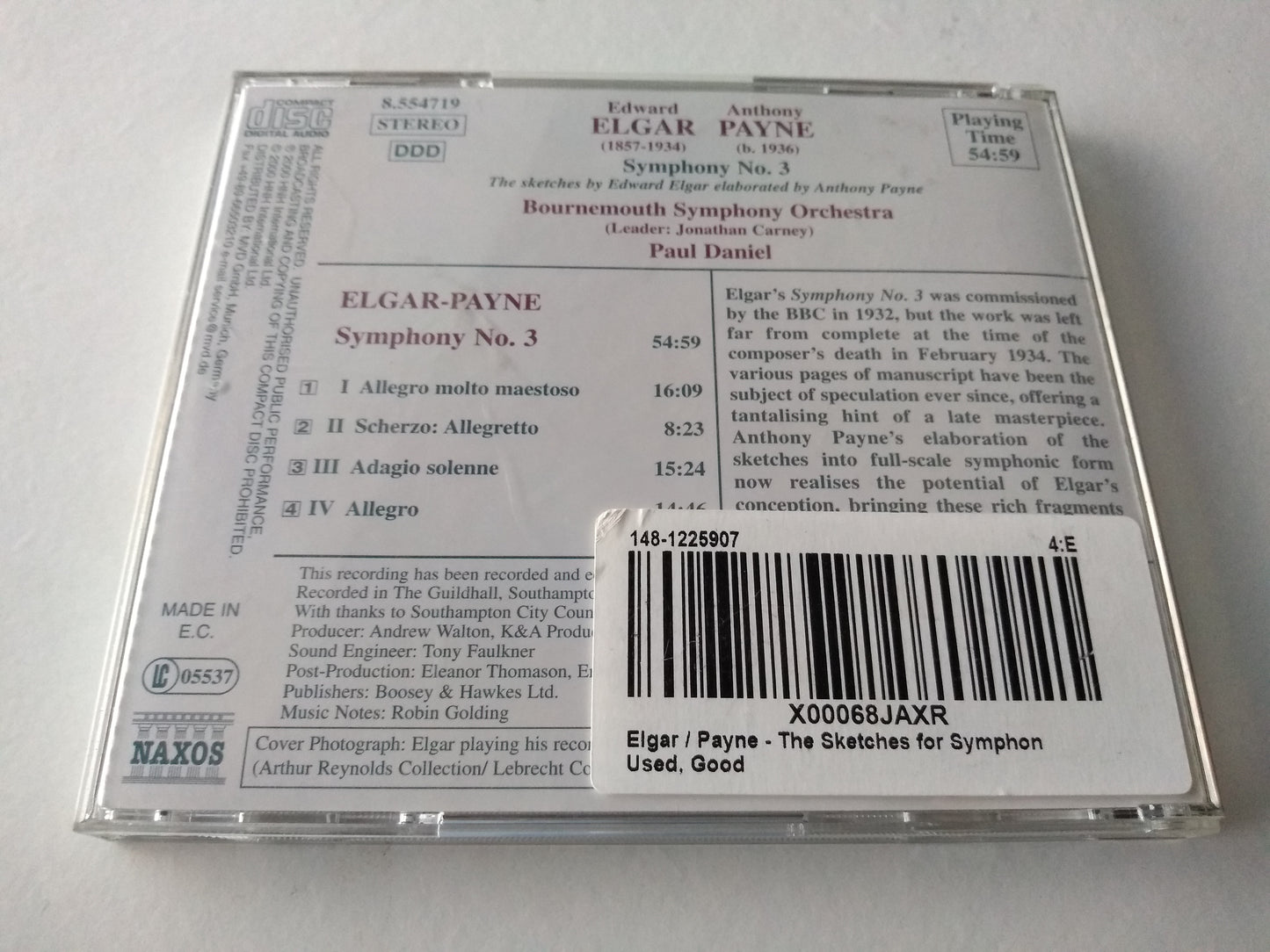 Edward Elgar - The Sketches For Symphony No. 3 (2000) CD album